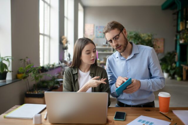 male and female colleagues