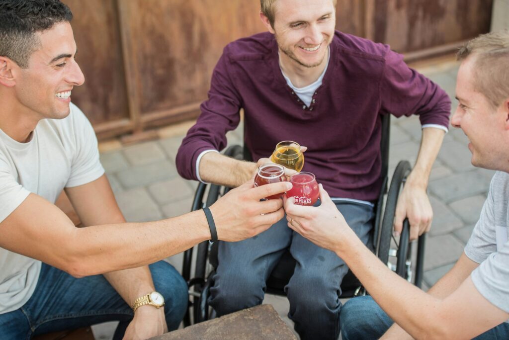 male friends having drinks